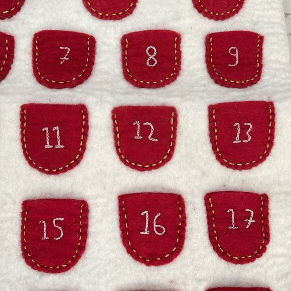 Pottery Barn Kids Soft Felted Wool Advent Calendar Christmas Wall Hanging Santa - Picture 7 of 7